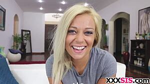 Blonde Kenzie Green enjoys hardcore sex with a monster cock